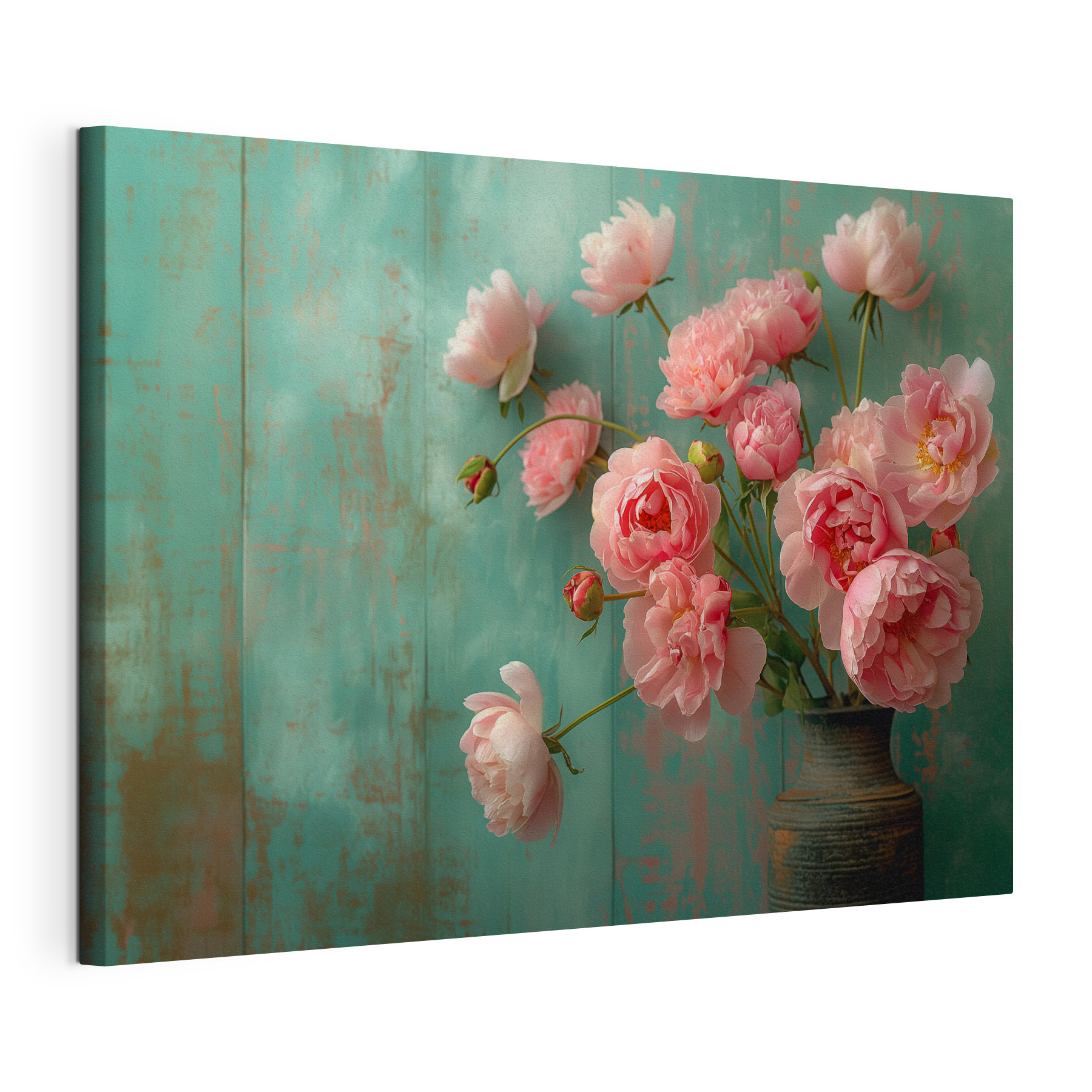Vase of pink flowers