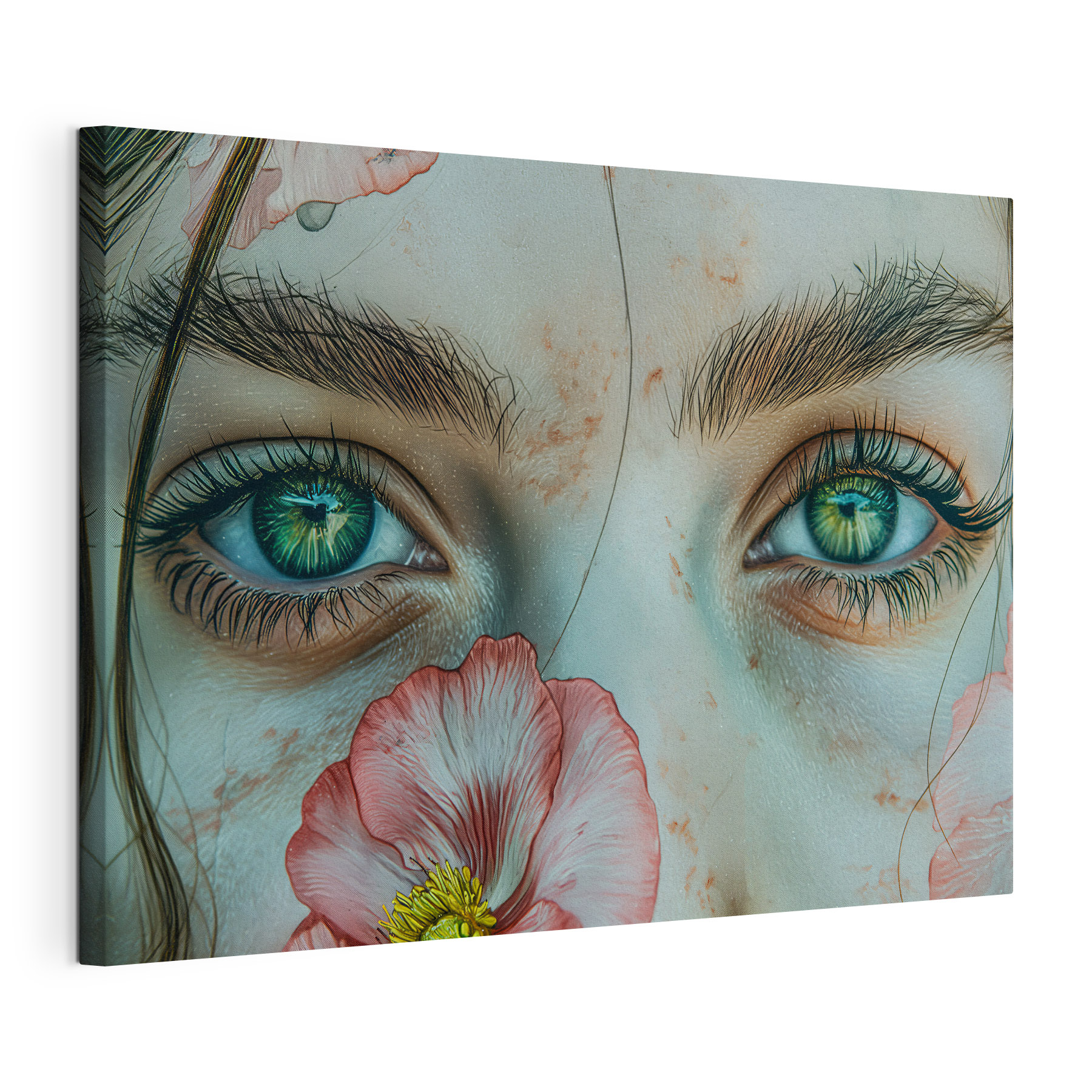 Eyes and flowers intertwined in beauty Eyes and flowers intertwined in beauty