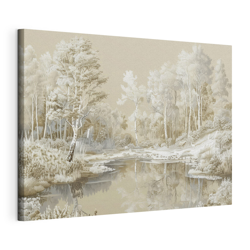 River with trees and snow River with trees and snow