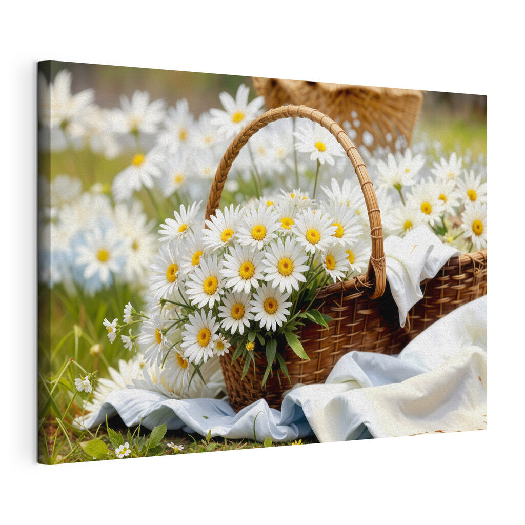 Basket of white daisies Basket of white daisies