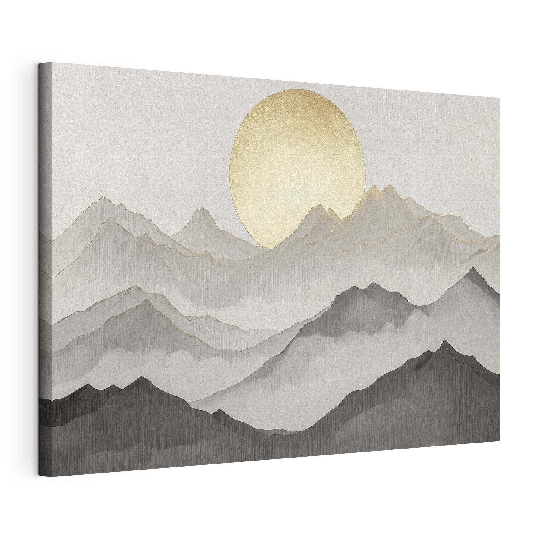 Painting of mountains and the sun Painting of mountains and the sun