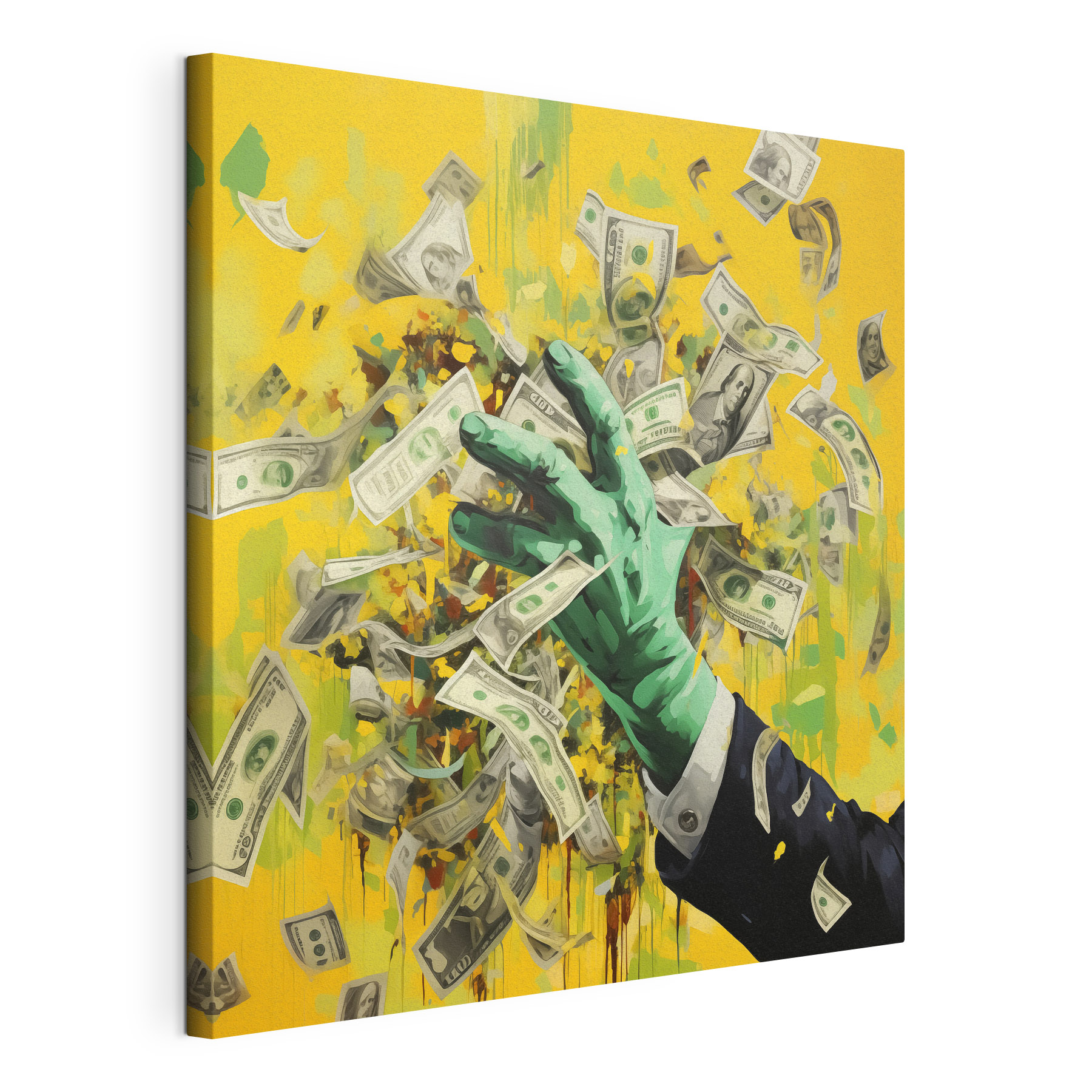 Hand in a suit throwing money Hand in a suit throwing money