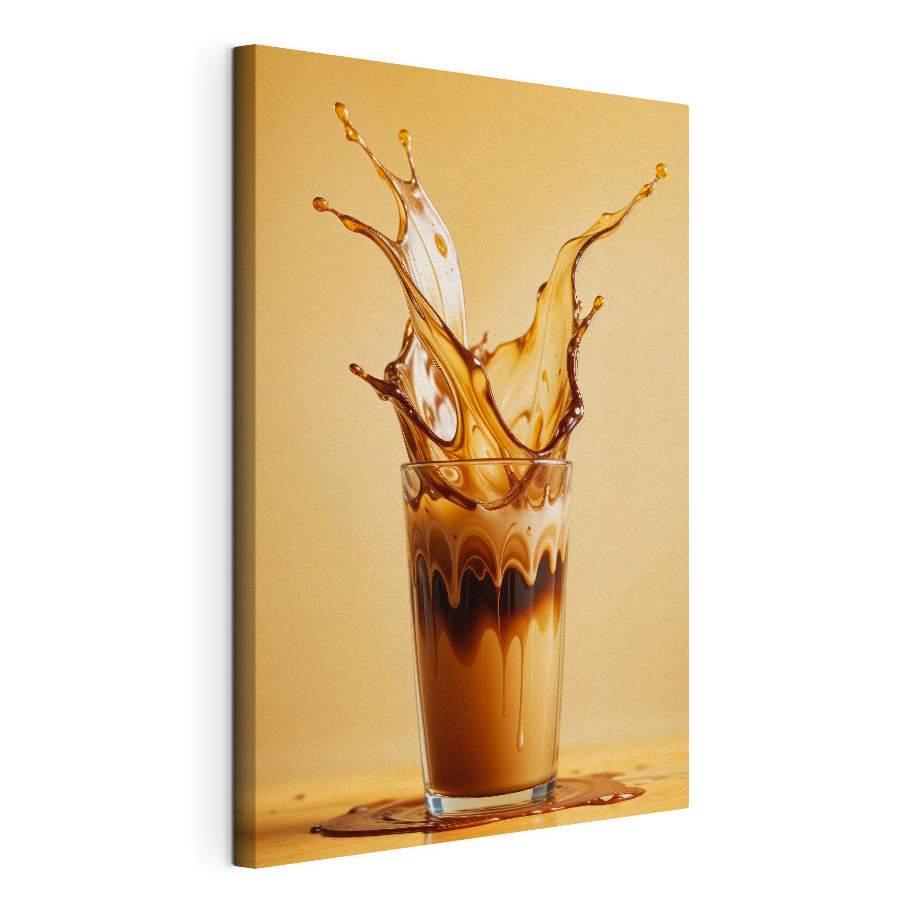 Glass of liquid with brown liquid splashing out Glass of liquid with brown liquid splashing out