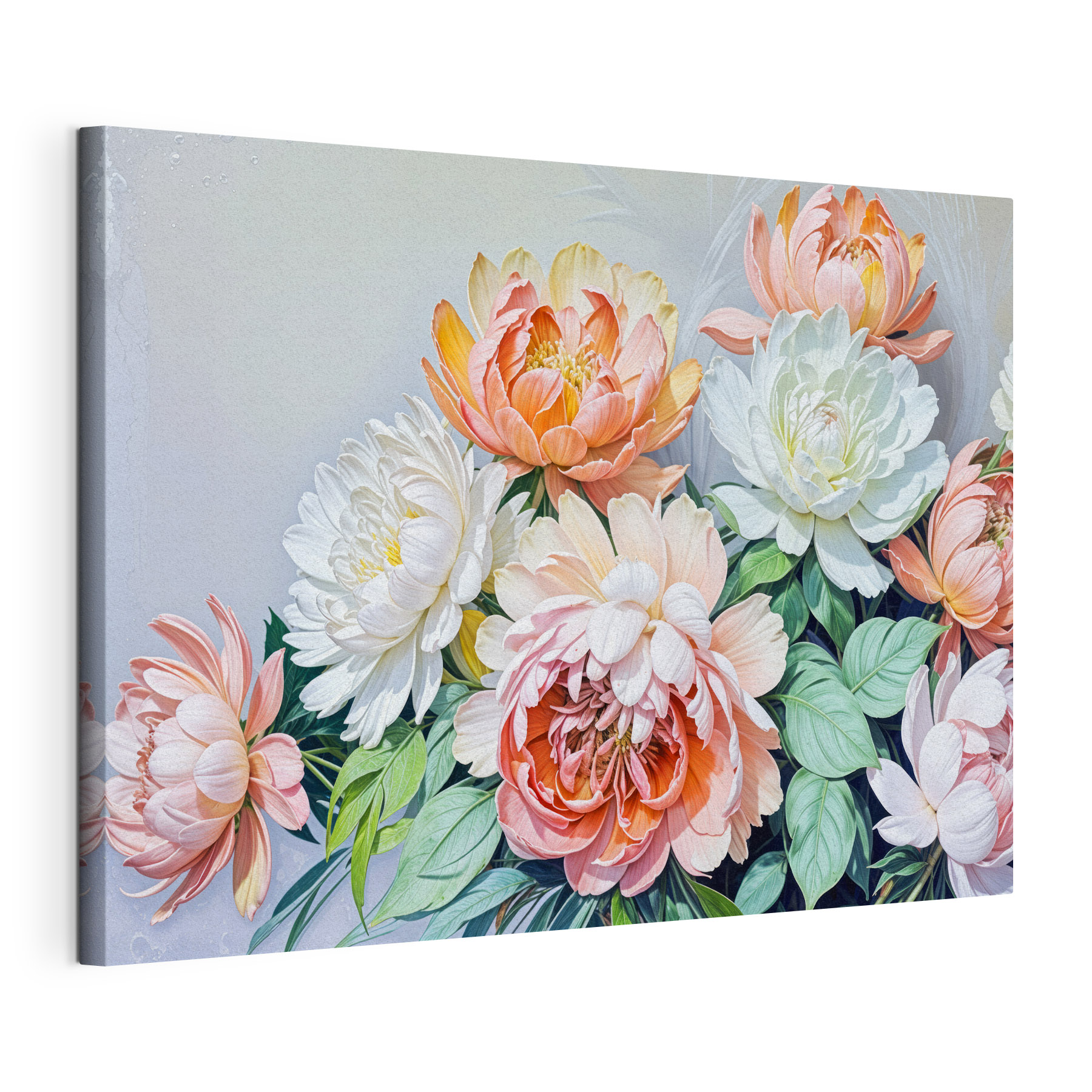 Group of flowers with leaves