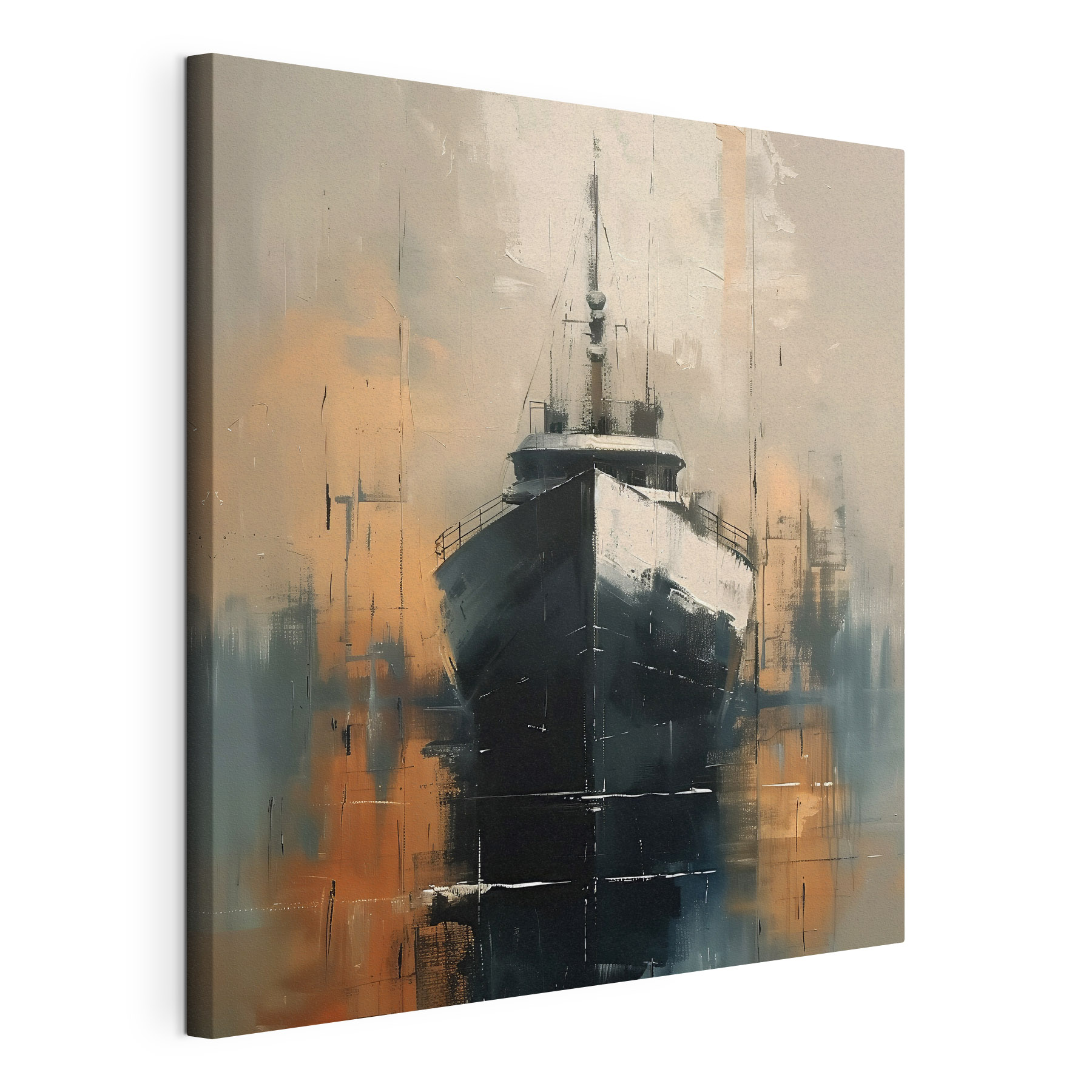 Painting of a boat in the water Painting of a boat in the water