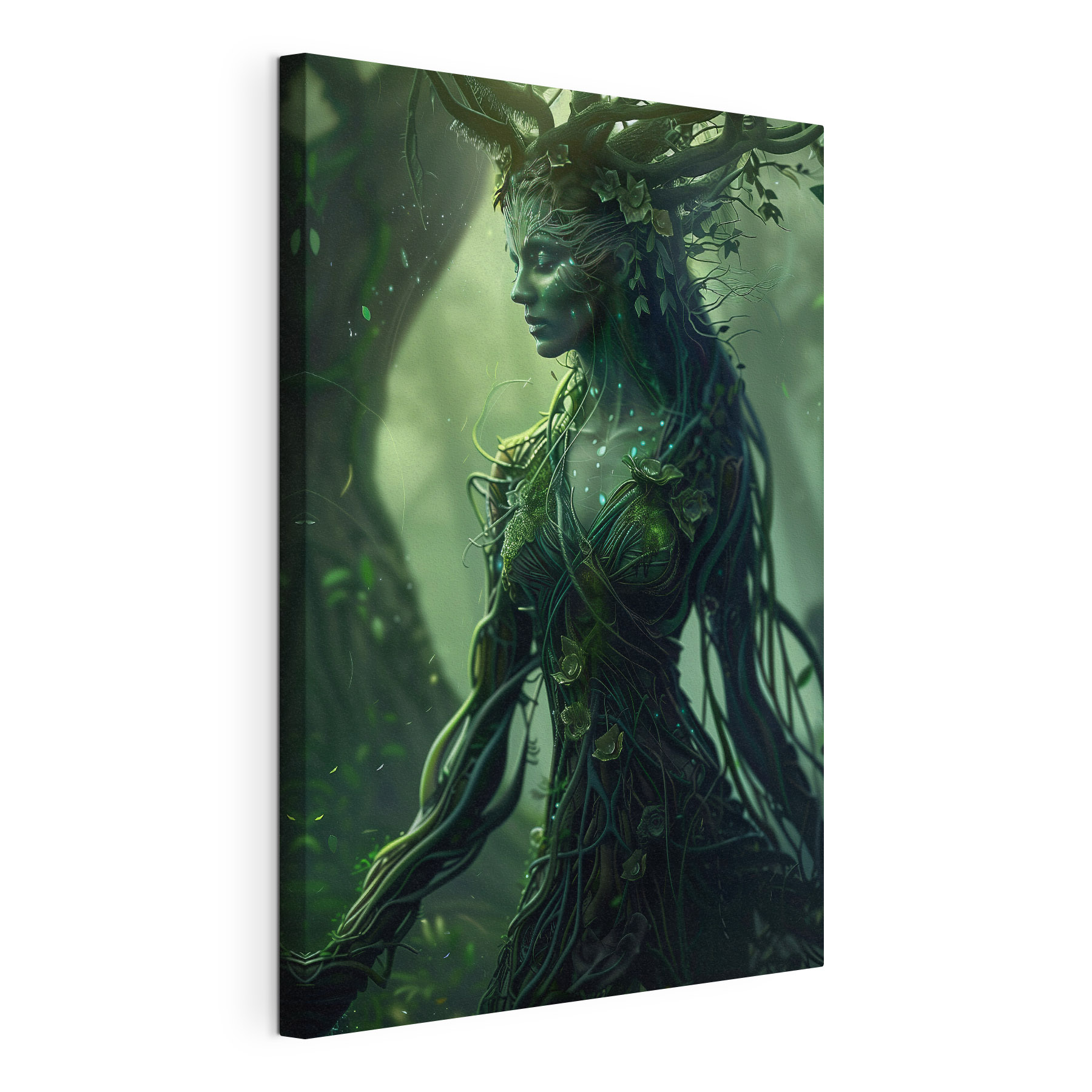 Woman in a green dress