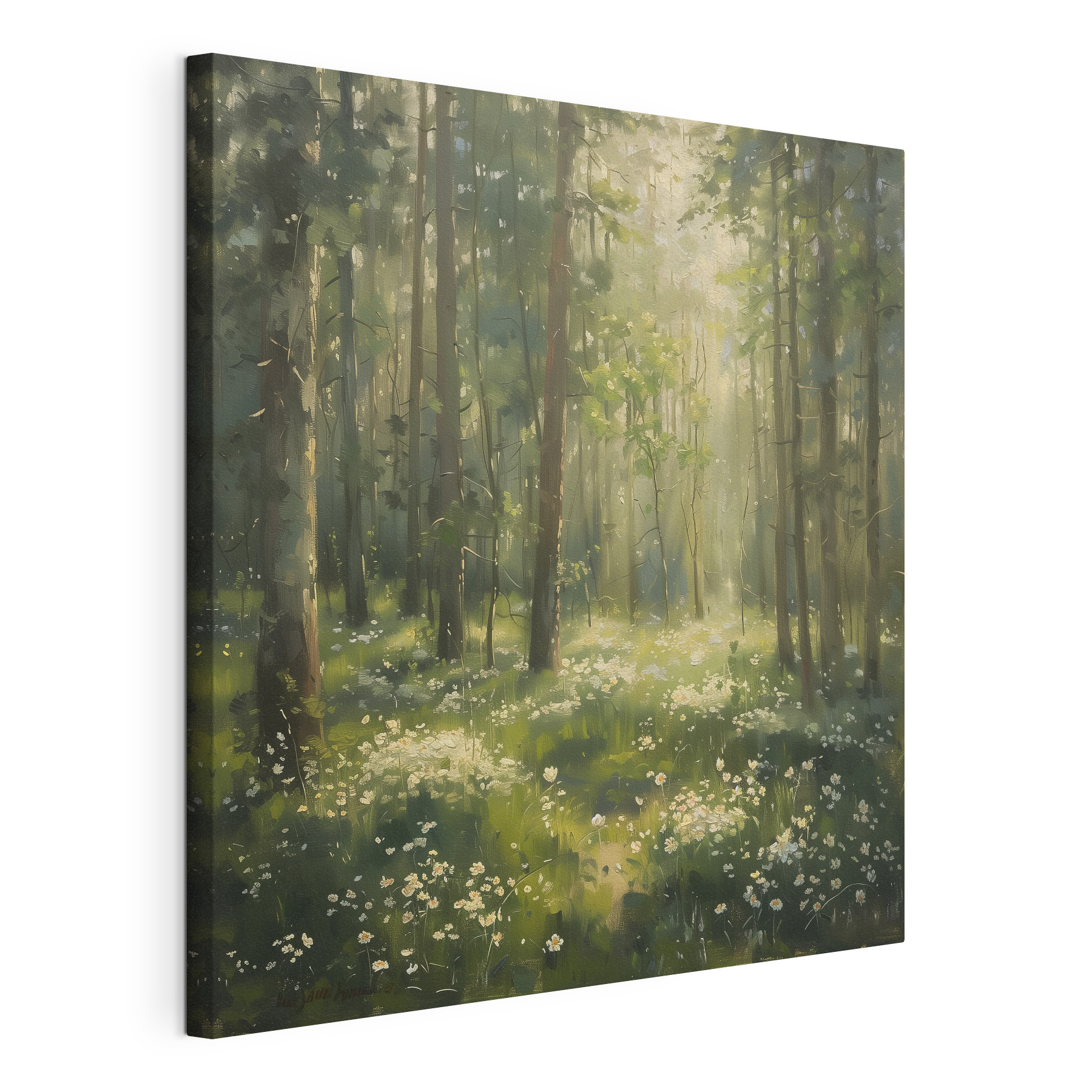 Forest with trees and flowers Forest with trees and flowers