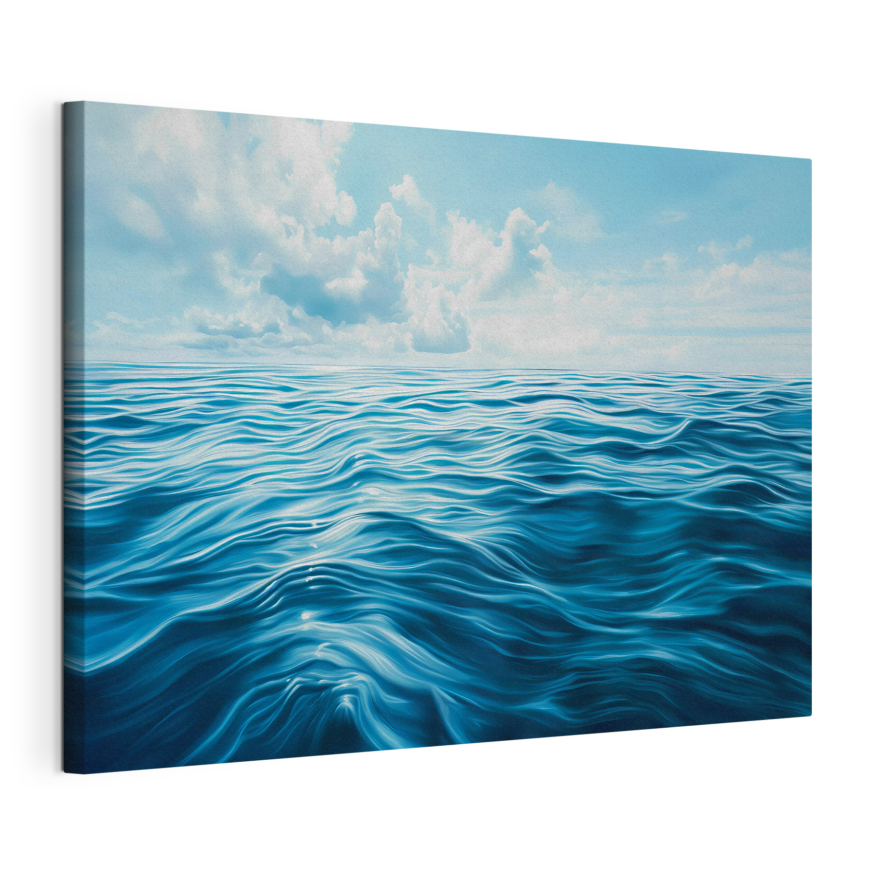 Blue ocean with clouds in the sky
