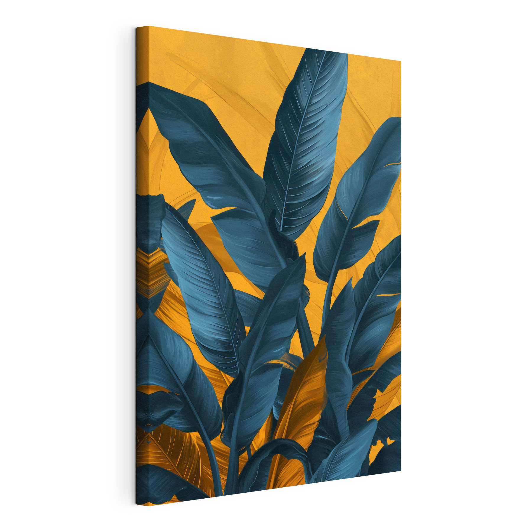 Vibrant leaves against a bold backdrop Vibrant leaves against a bold backdrop