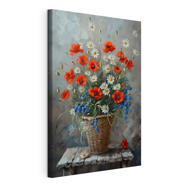 Cuadros Cuadro de flores en una cesta (SKU: s40259) Cuadros Cuadros Cuadro de flores en una cesta (SKU: s40259)