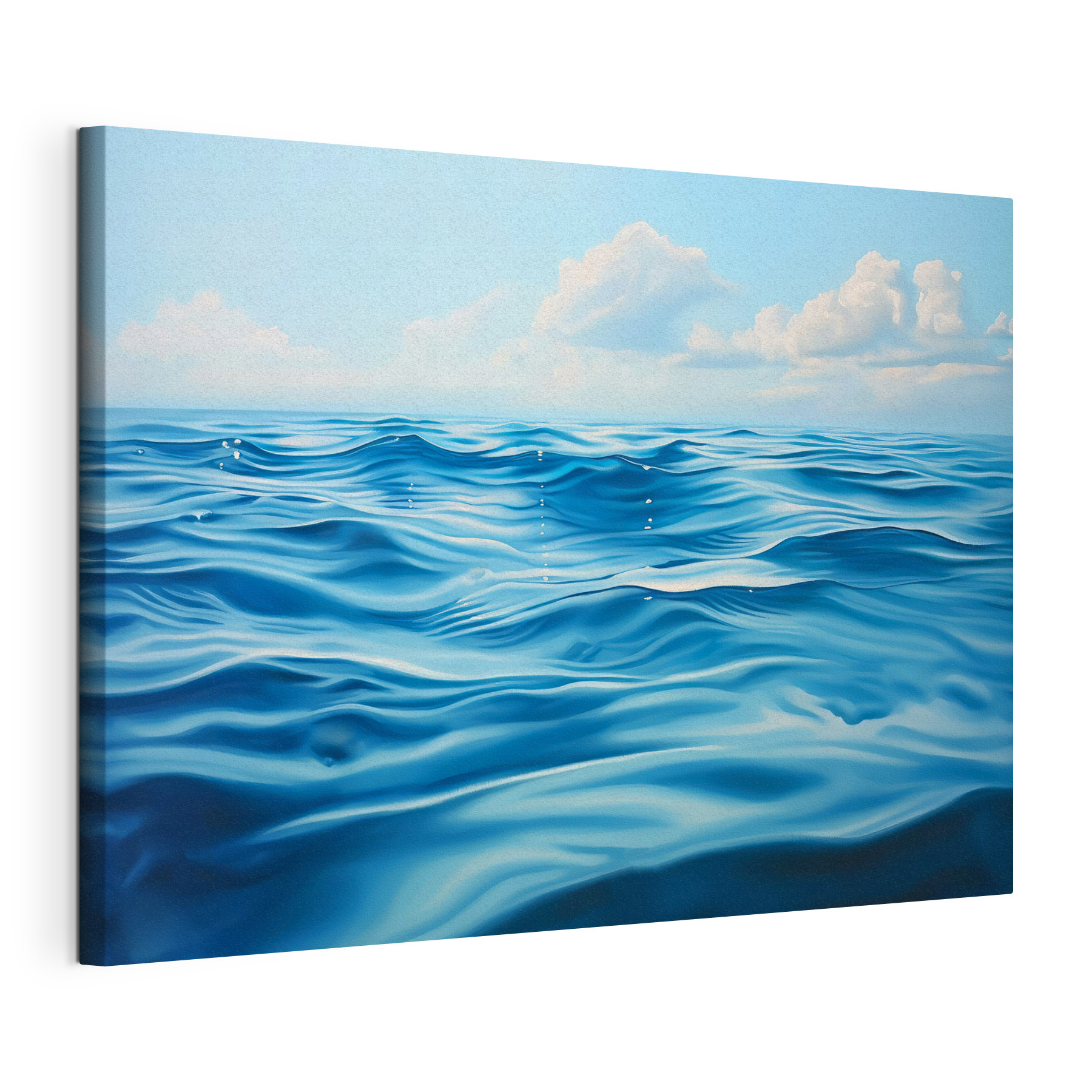 Blue ocean with white clouds