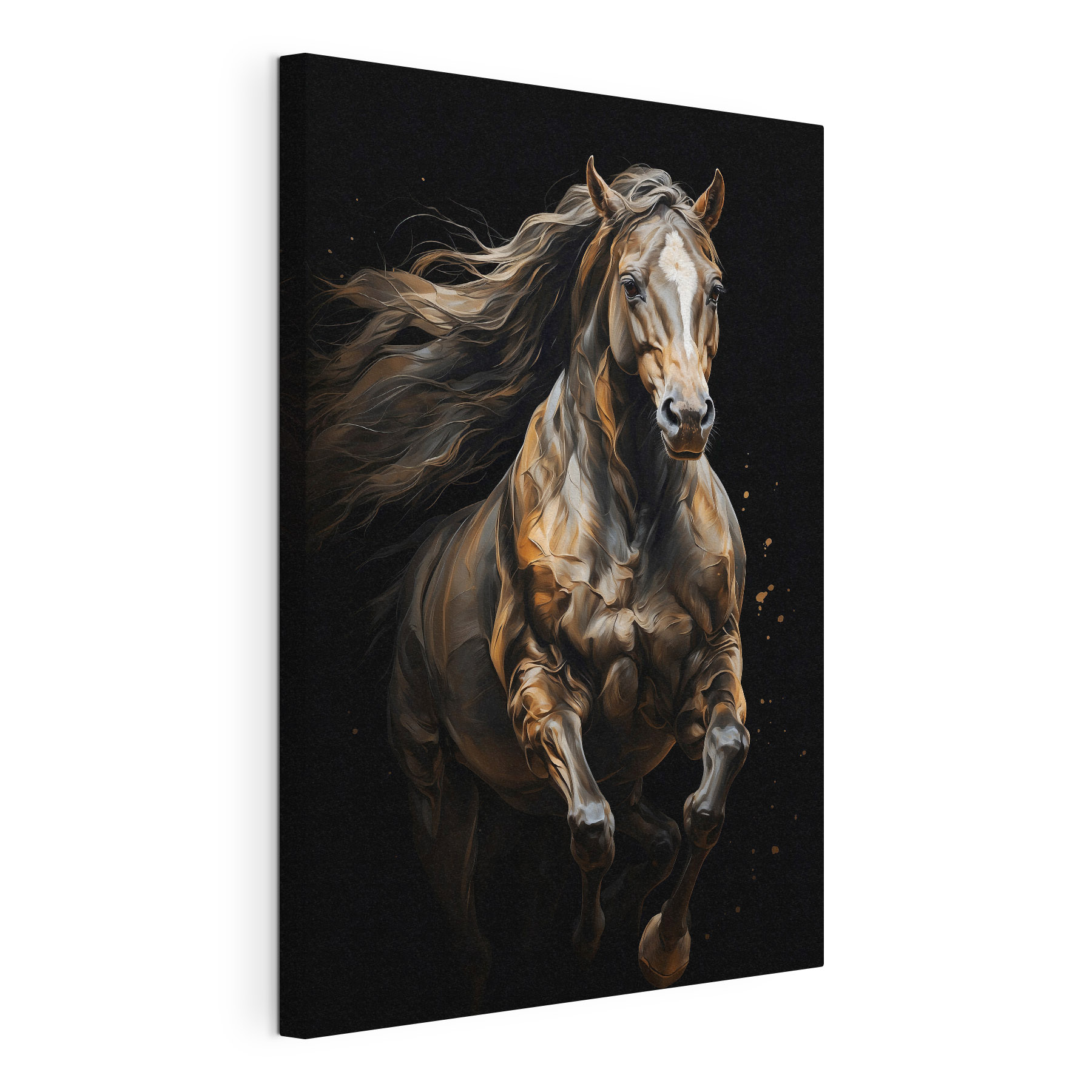 Horse with long hair running