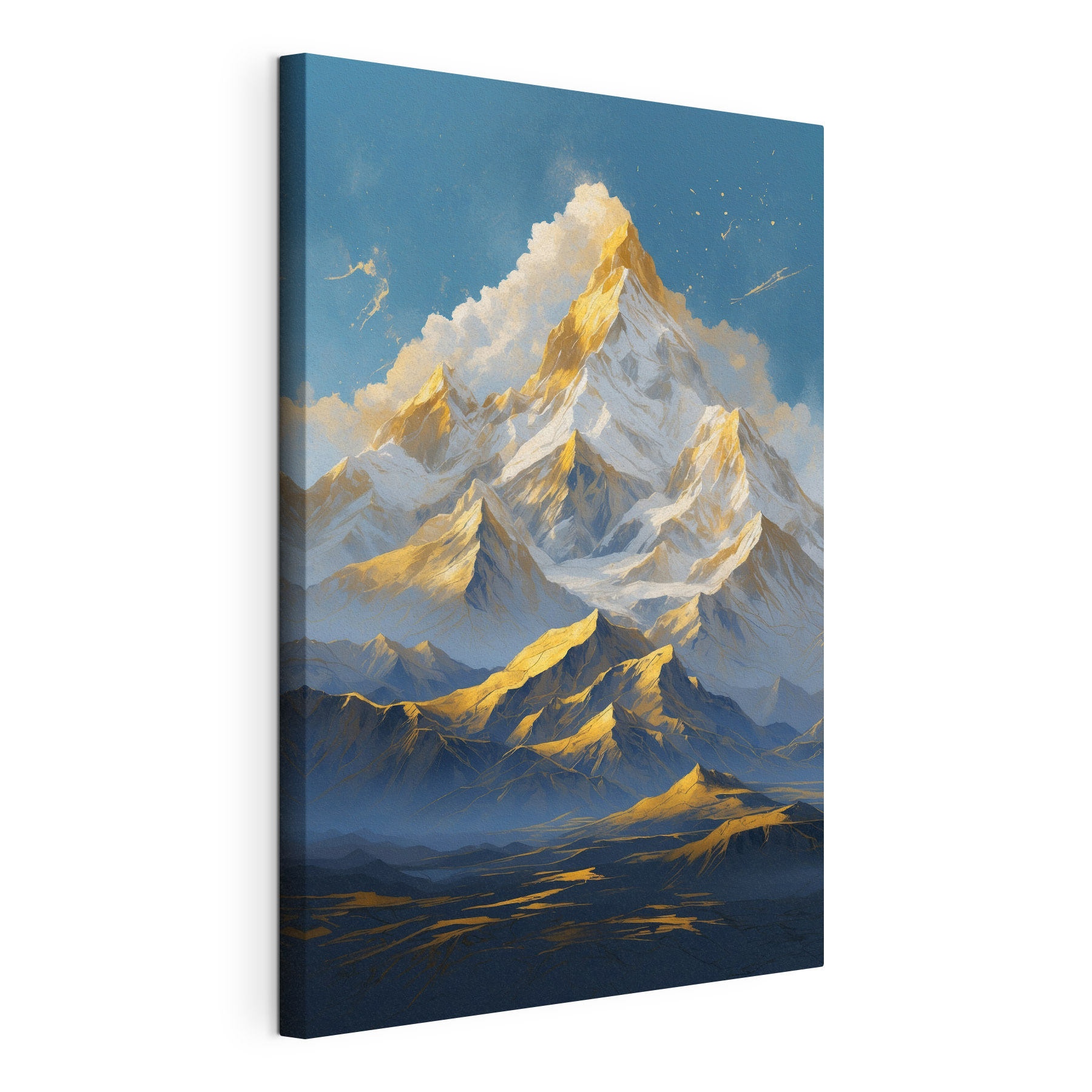 Mountain range with snow and clouds Mountain range with snow and clouds