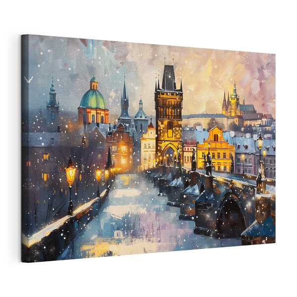 Cuadros Puente sobre un río con edificios y nieve (SKU: s40363) Cuadros Cuadros Puente sobre un río con edificios y nieve (SKU: s40363)