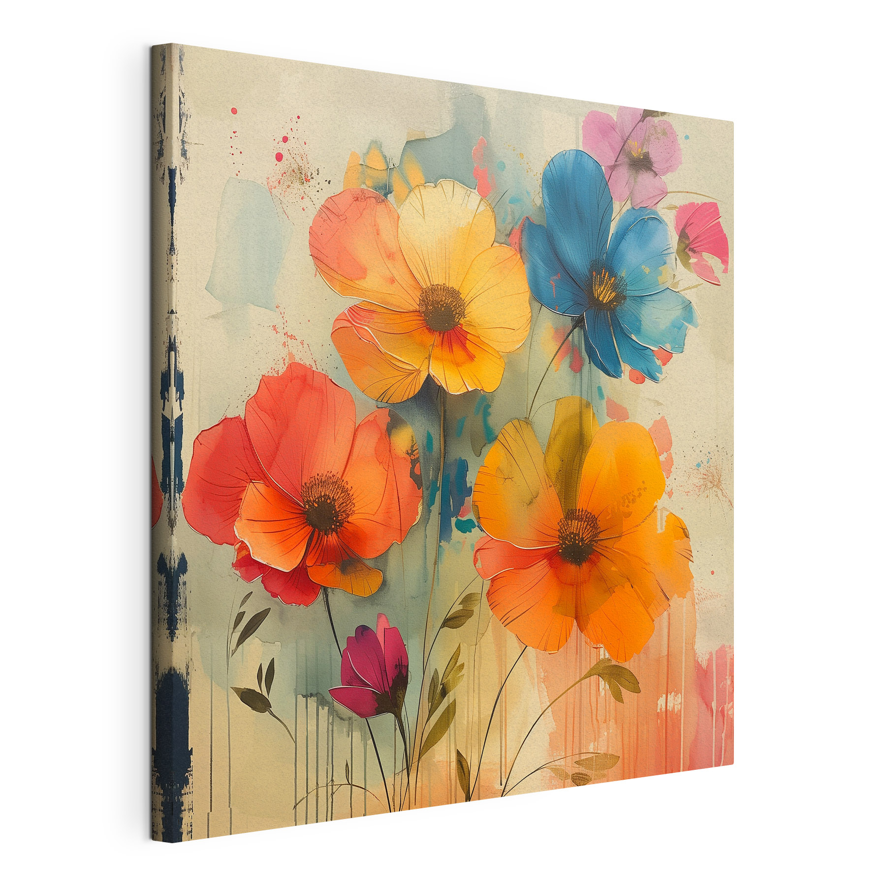 Painting of flowers on a white background Painting of flowers on a white background