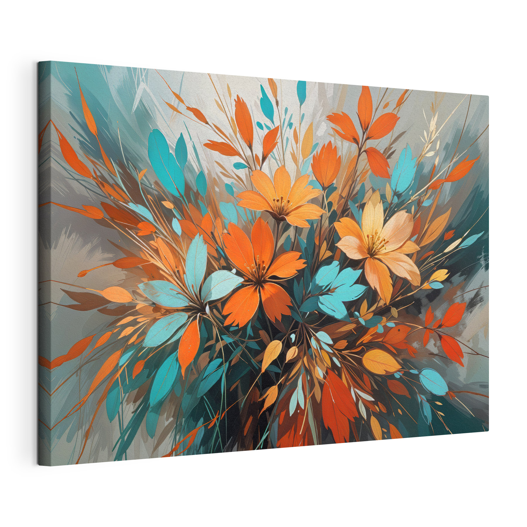Painting of flowers and leaves