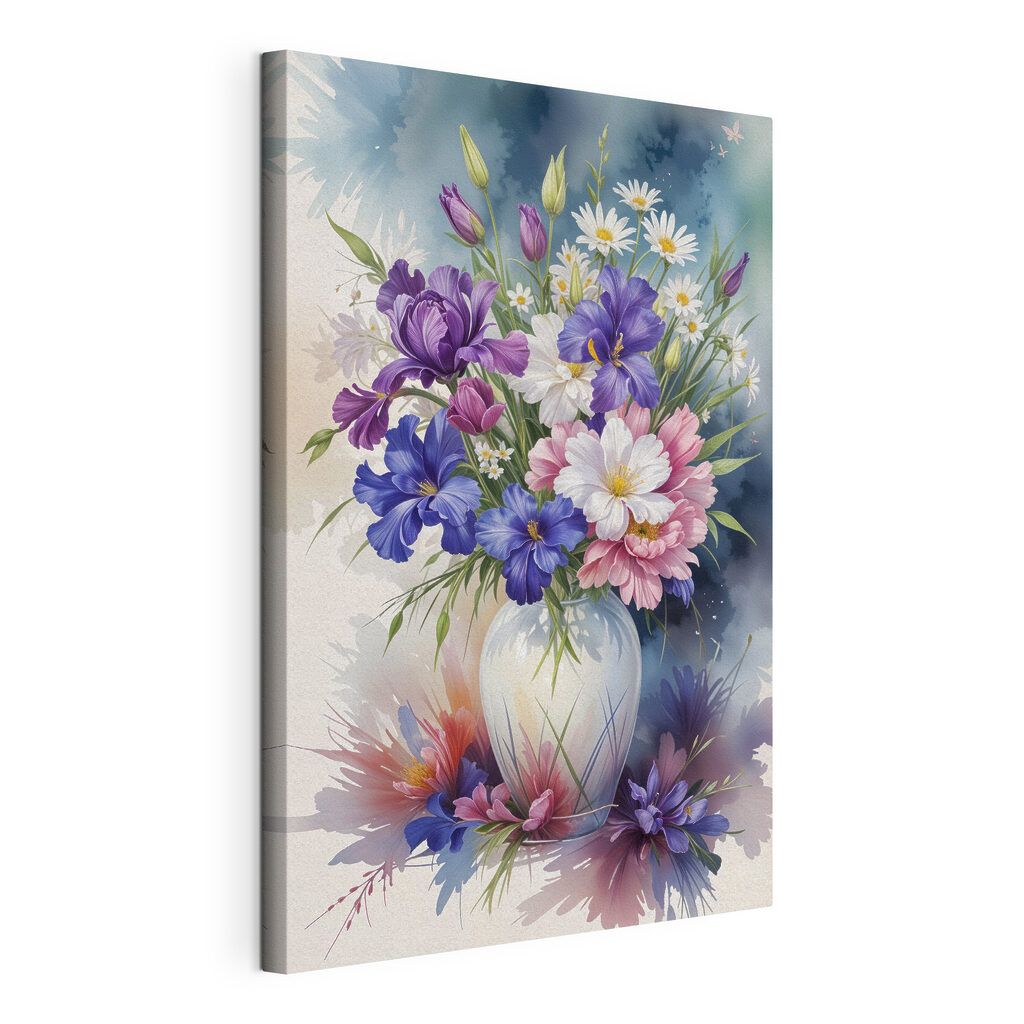 Painting of flowers in a vase