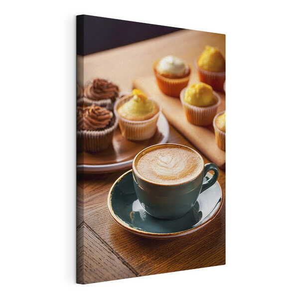 Cuadros Una taza de café y unos cupcakes sobre una mesa (SKU: s40416) Cuadros Cuadros Una taza de café y unos cupcakes sobre una mesa (SKU: s40416)