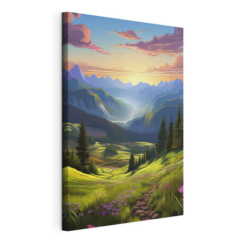 Landscape of mountains and trees Landscape of mountains and trees
