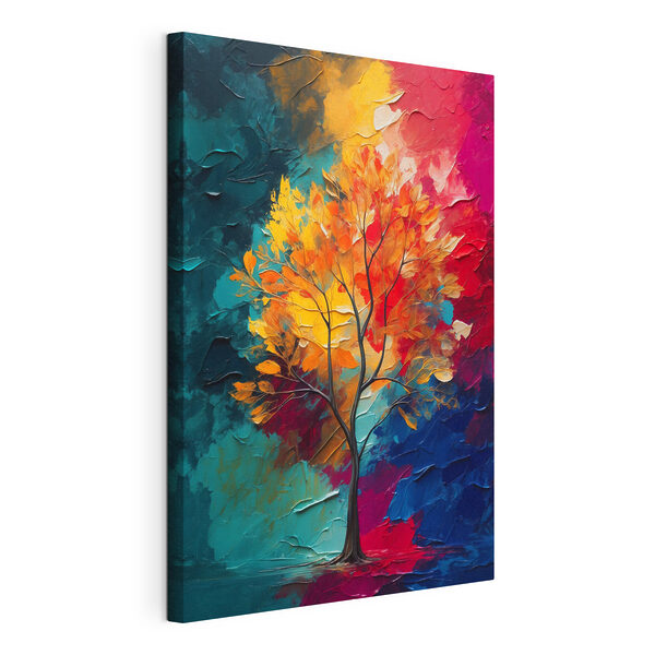 Cuadros Cuadro de un árbol con hojas naranjas y azules (SKU: s40459) Cuadros Cuadros Cuadro de un árbol con hojas naranjas y azules (SKU: s40459)