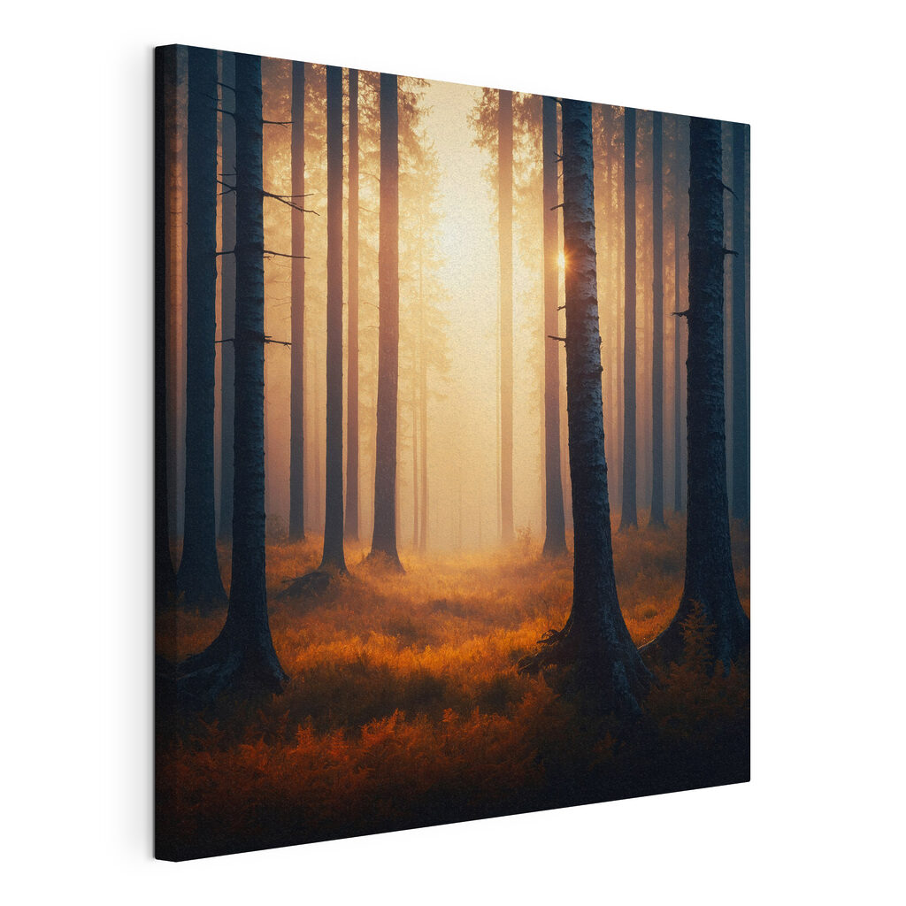 Forest with trees and fog Forest with trees and fog