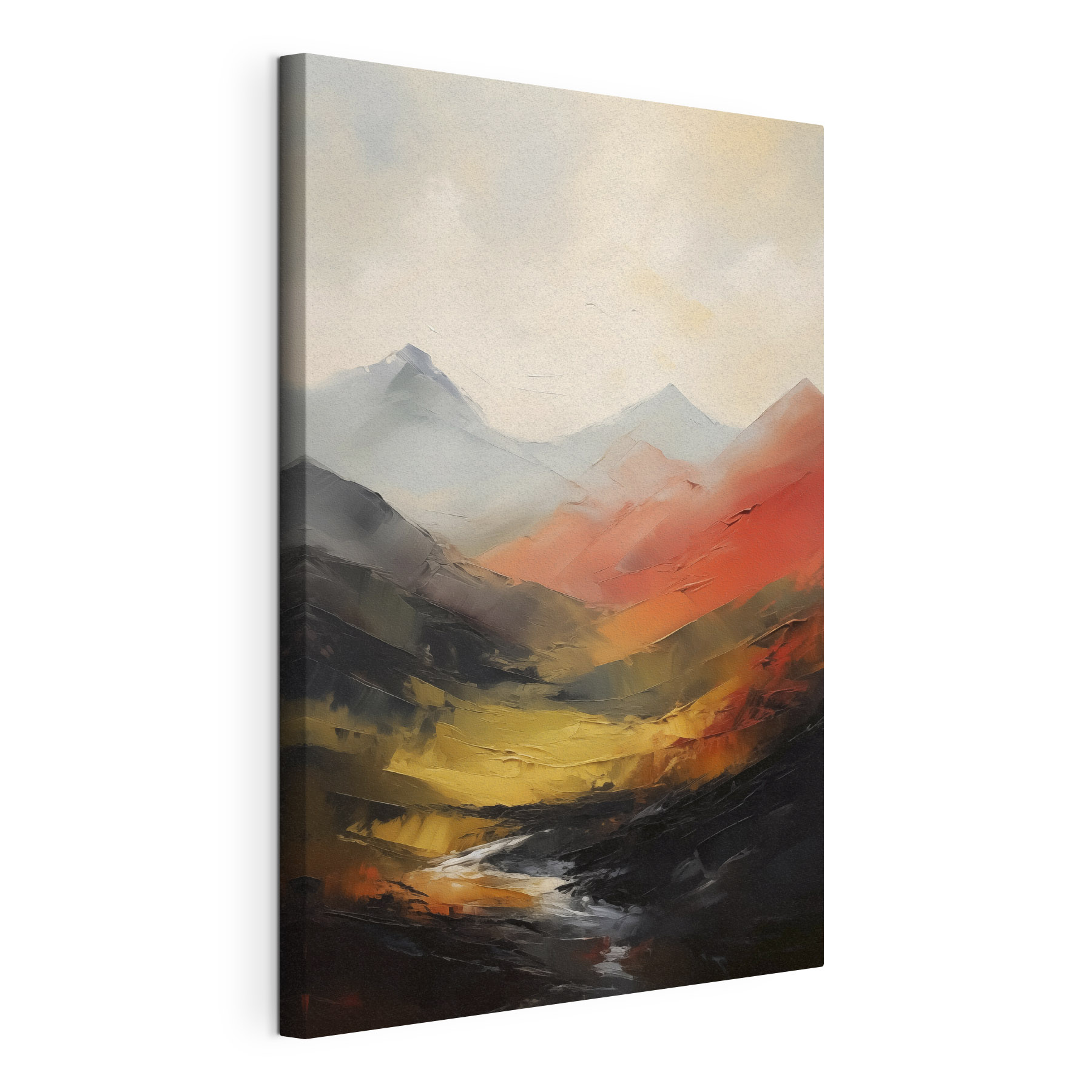 Painting of mountains in different colors Painting of mountains in different colors