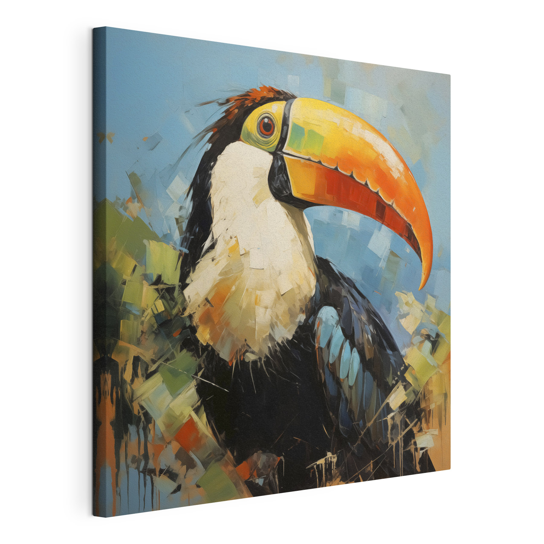 Painting of a bird with a large beak
