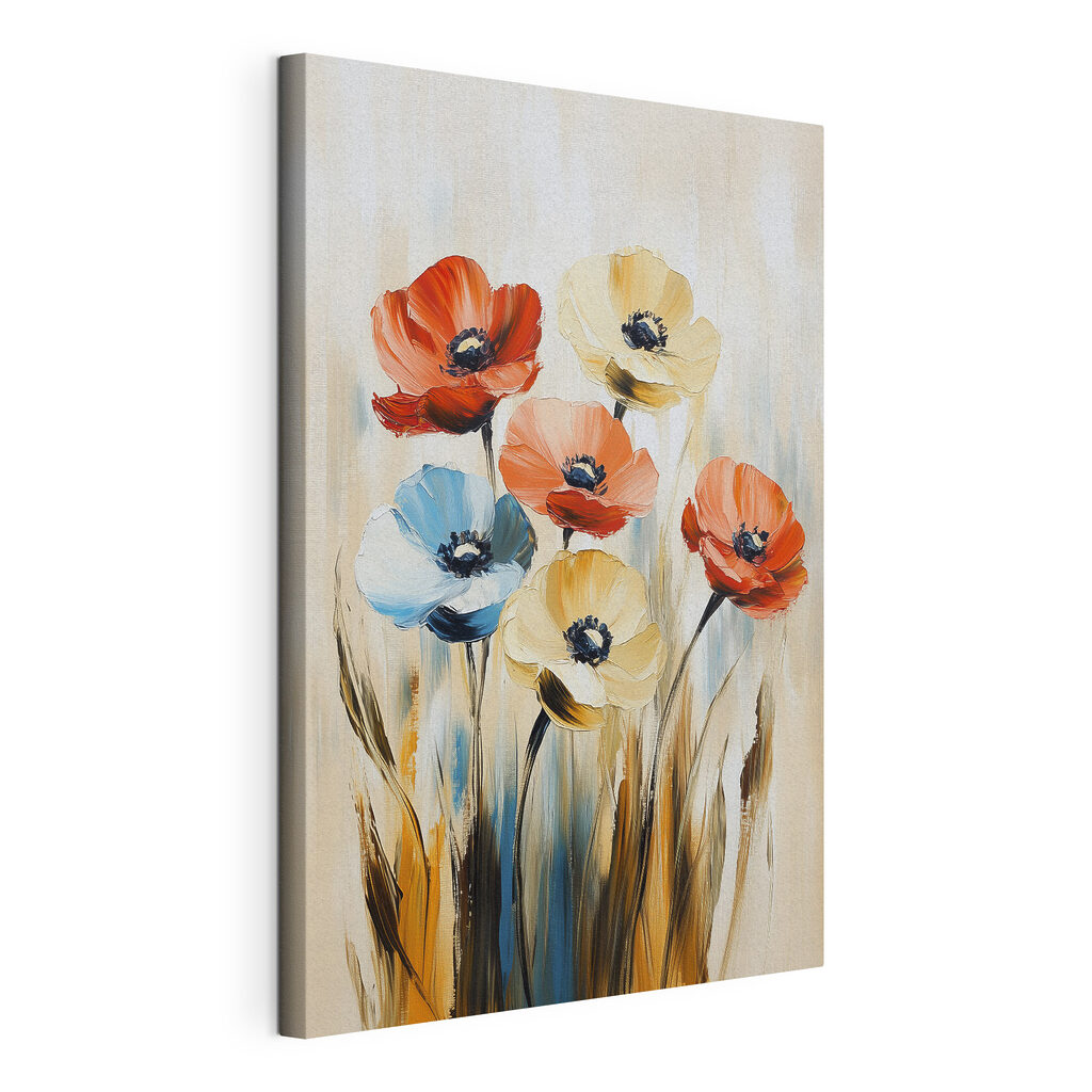 Painting of flowers on a canvas Painting of flowers on a canvas
