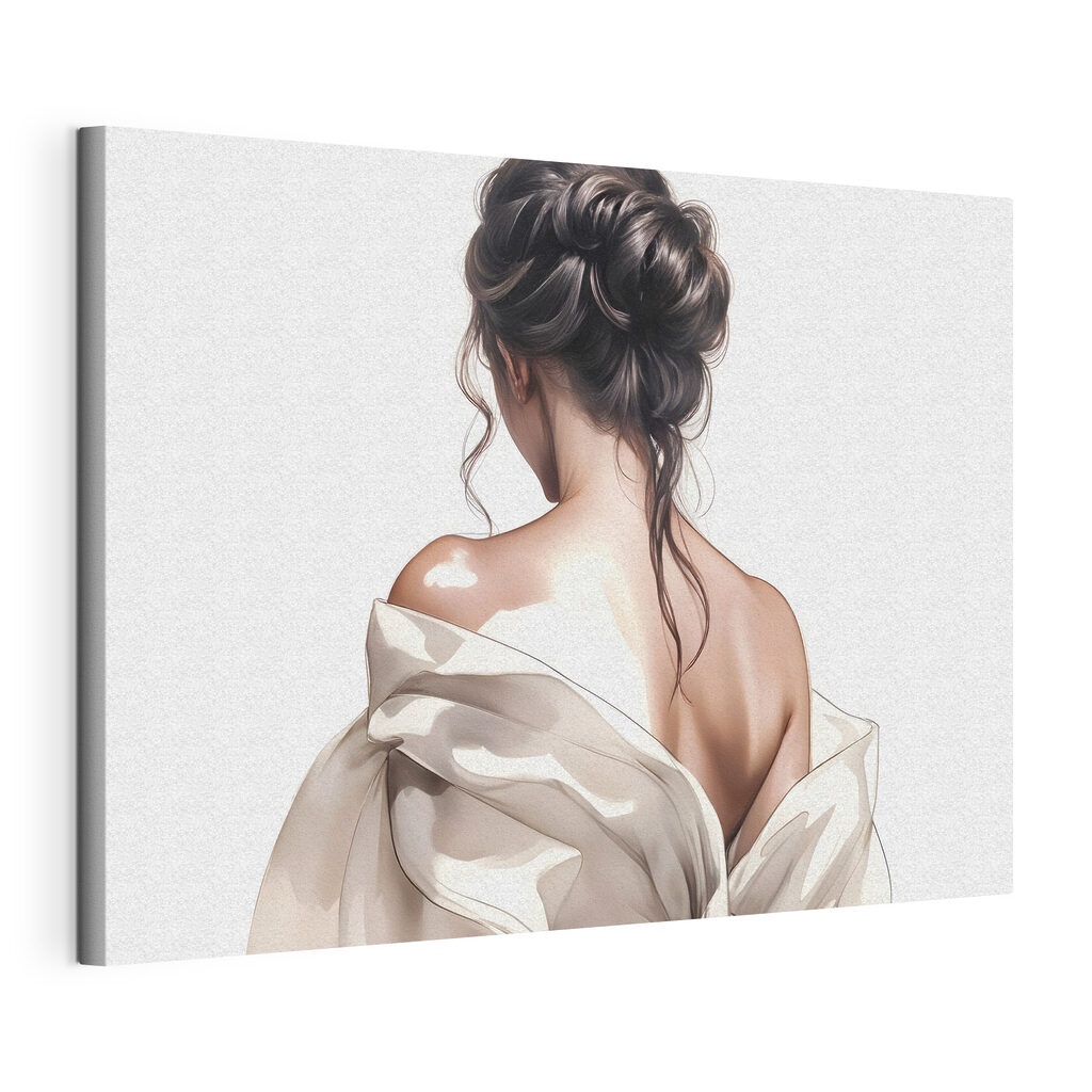 Woman with her hair pulled back Woman with her hair pulled back