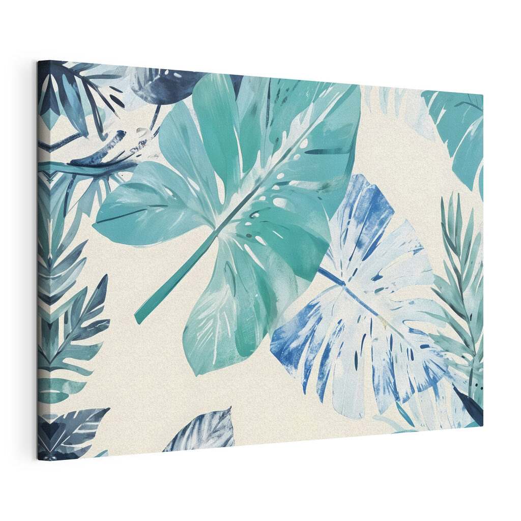 Tropical leaves in vibrant colors