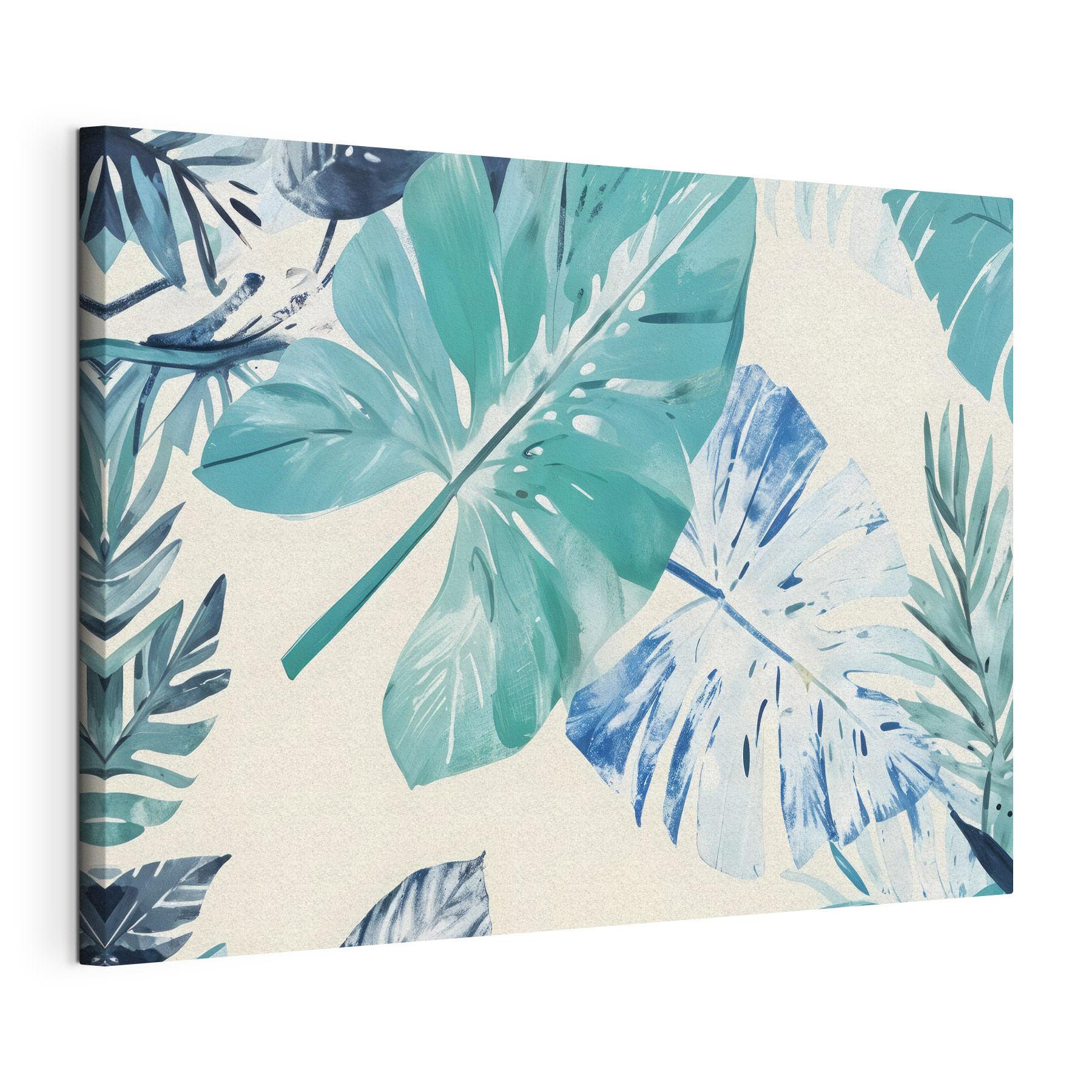Tropical leaves in vibrant colors
