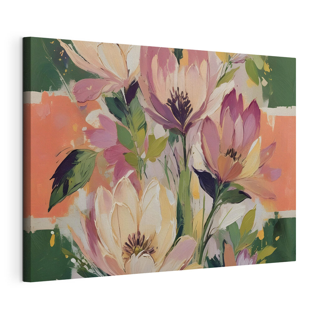 Painting of flowers on a canvas Painting of flowers on a canvas