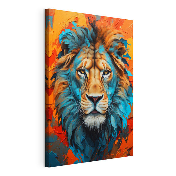 Cuadros León de colores con bigotes blancos (SKU: s40645) Cuadros Cuadros León de colores con bigotes blancos (SKU: s40645)