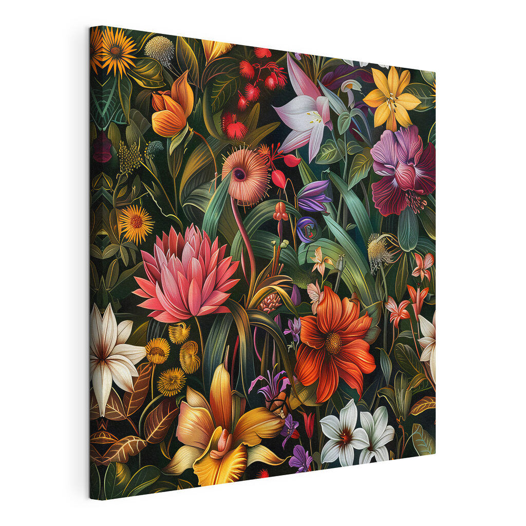 Colorful floral pattern with many flowers