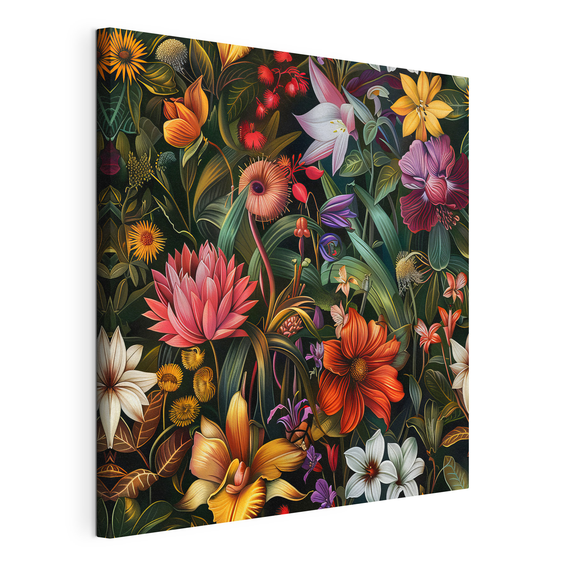 Colorful floral pattern with many flowers