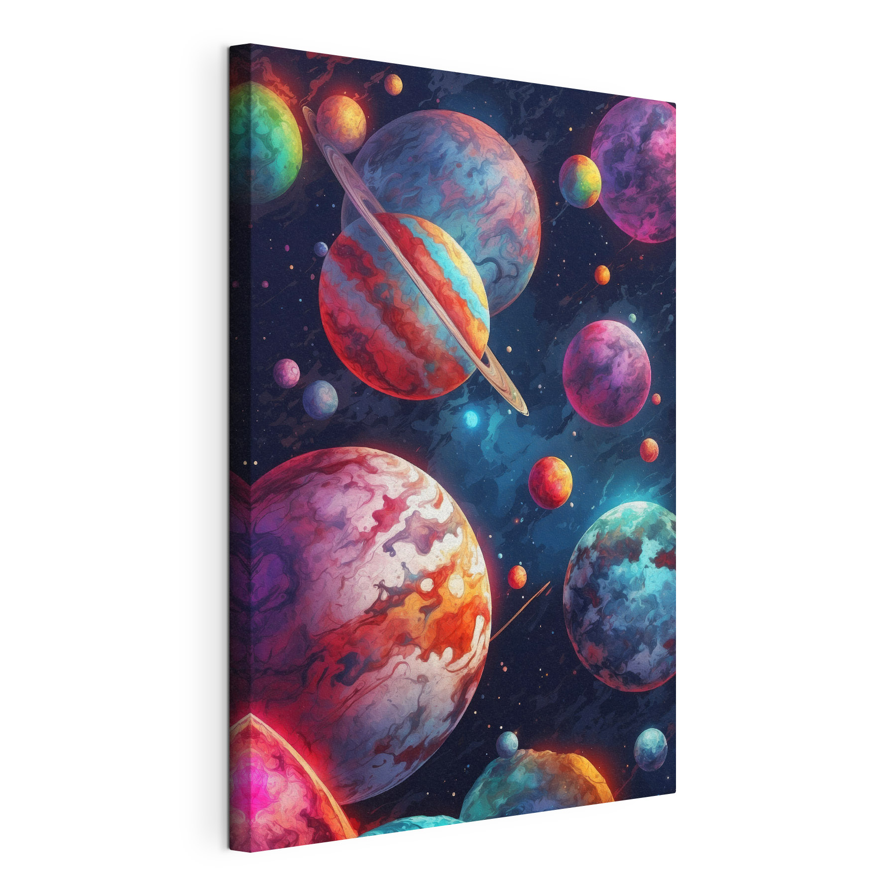 Colorful planets in space Colorful planets in space