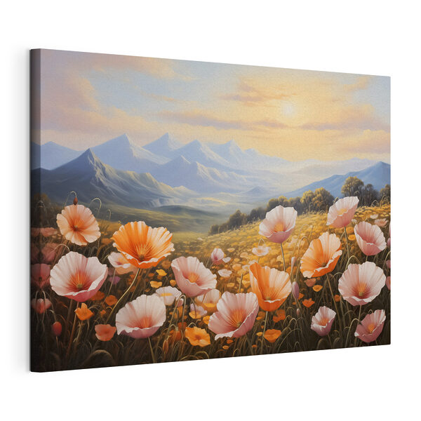 Cuadros Campo de flores con las montañas al fondo (SKU: s40730) Cuadros Cuadros Campo de flores con las montañas al fondo (SKU: s40730)