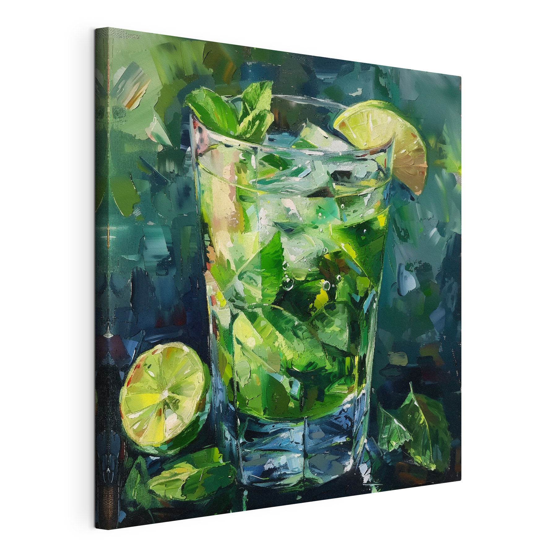 Glass of ice and limes Glass of ice and limes