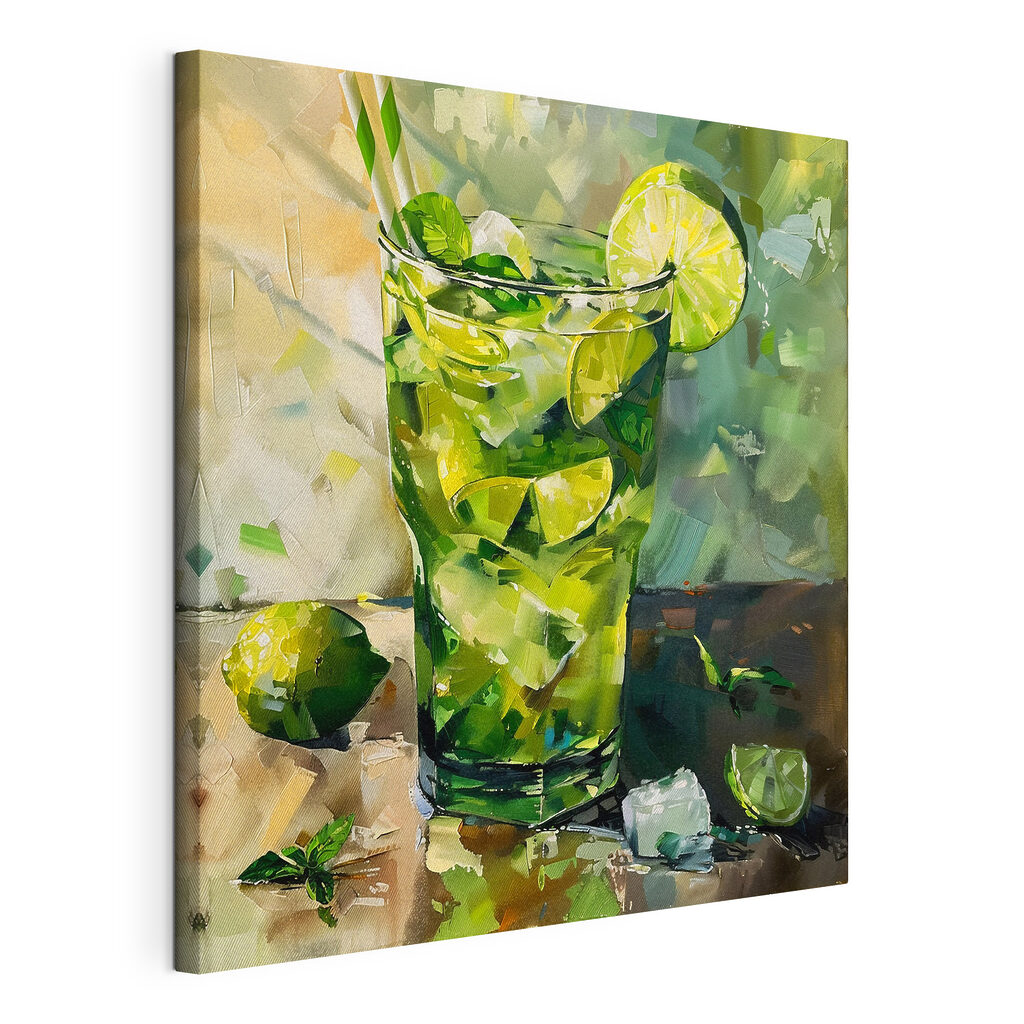 Painting of a drink with limes and ice Painting of a drink with limes and ice