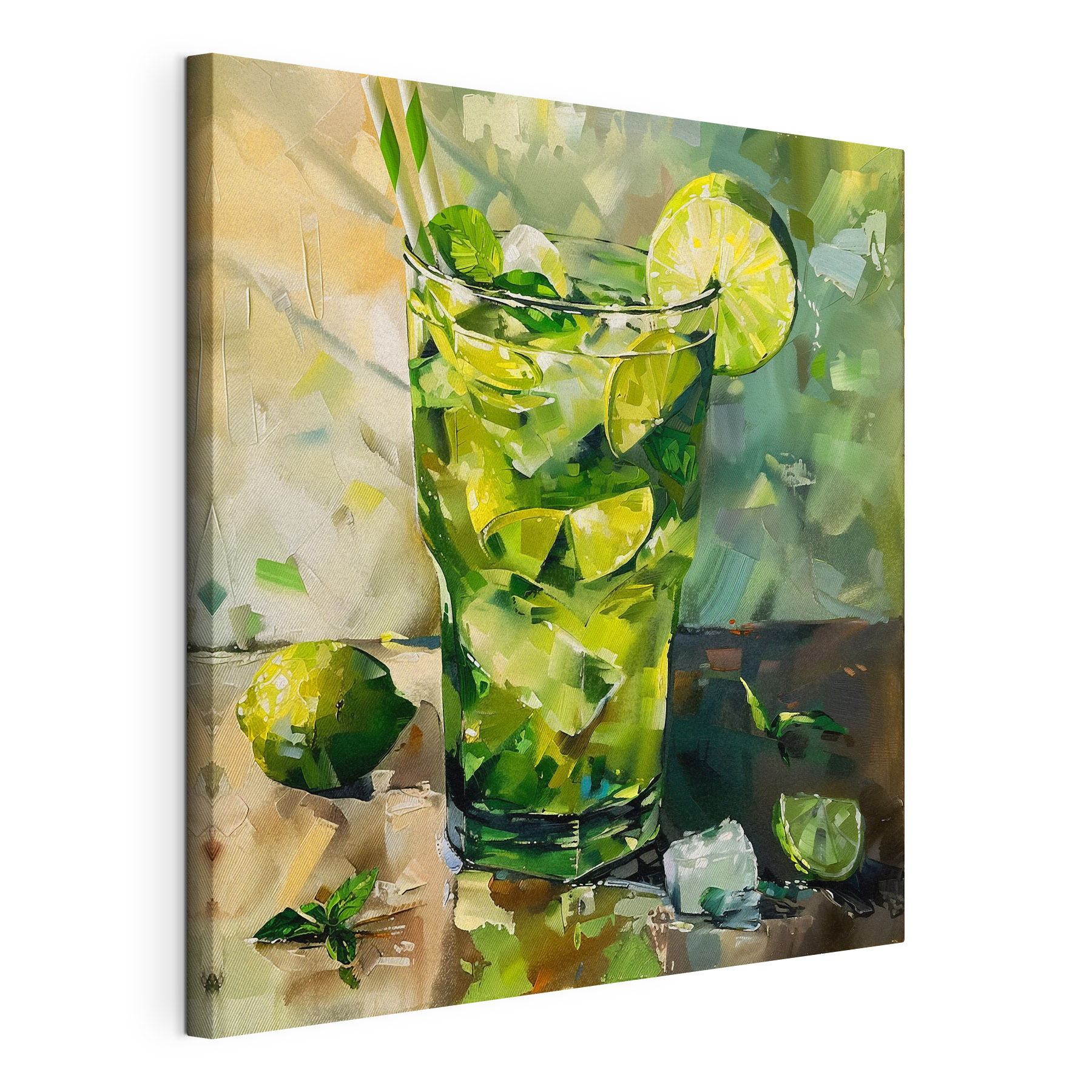 Painting of a drink with limes and ice Painting of a drink with limes and ice