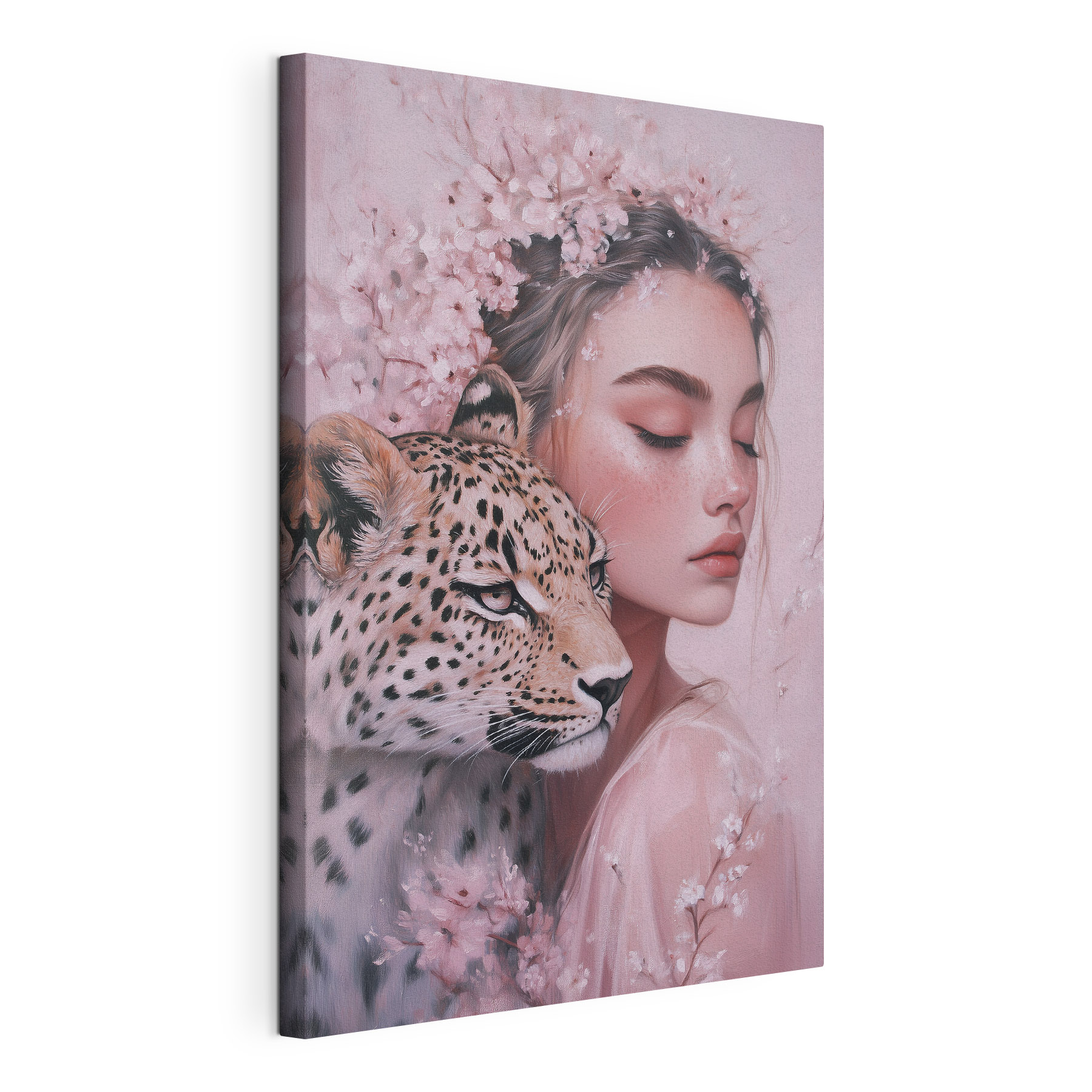 Woman with a cheetah Woman with a cheetah