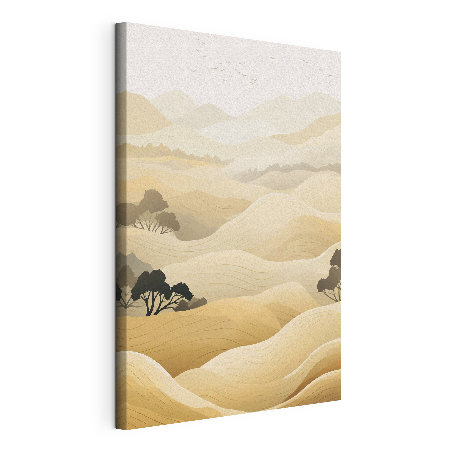 Landscape of hills with trees
