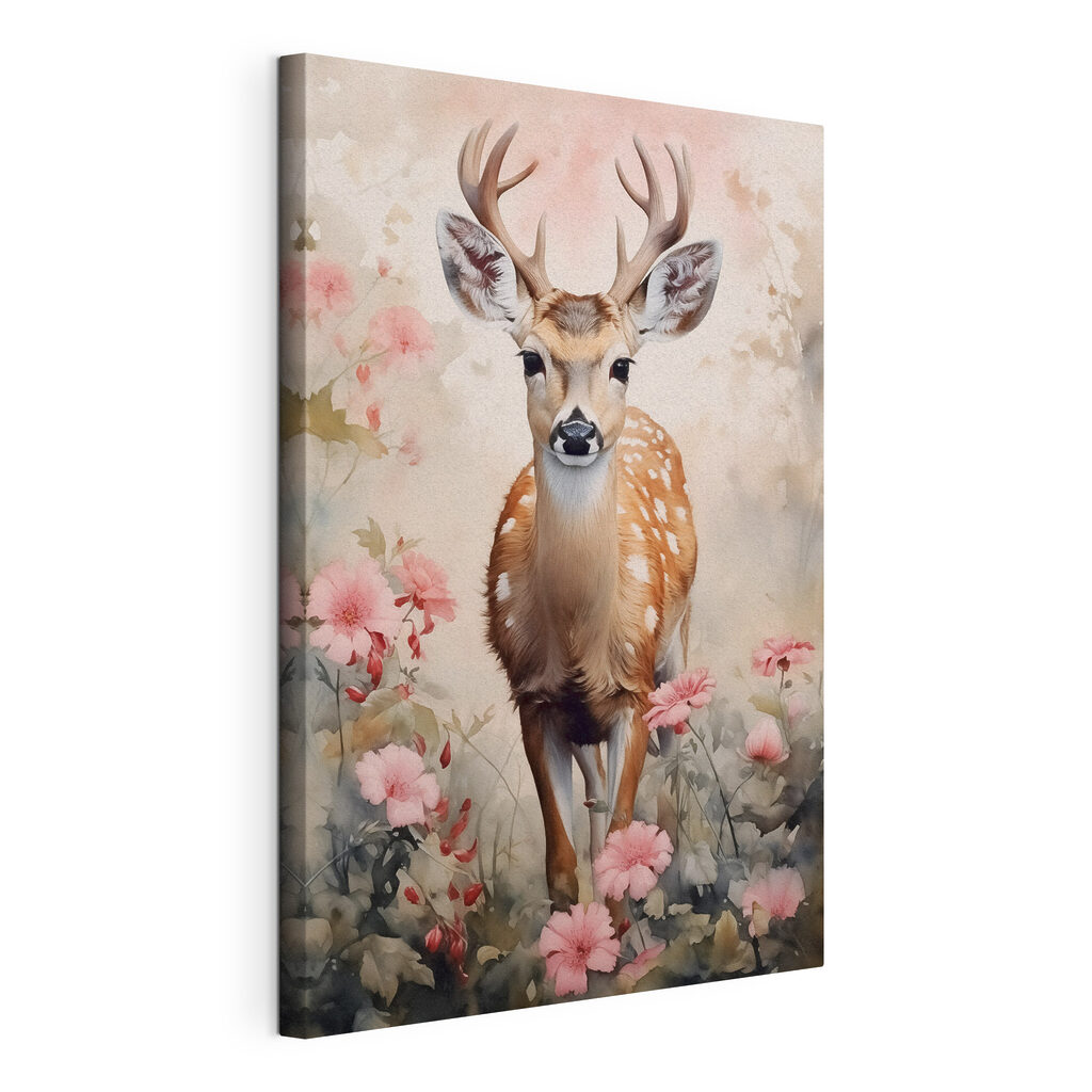 Deer in a field of flowers Deer in a field of flowers