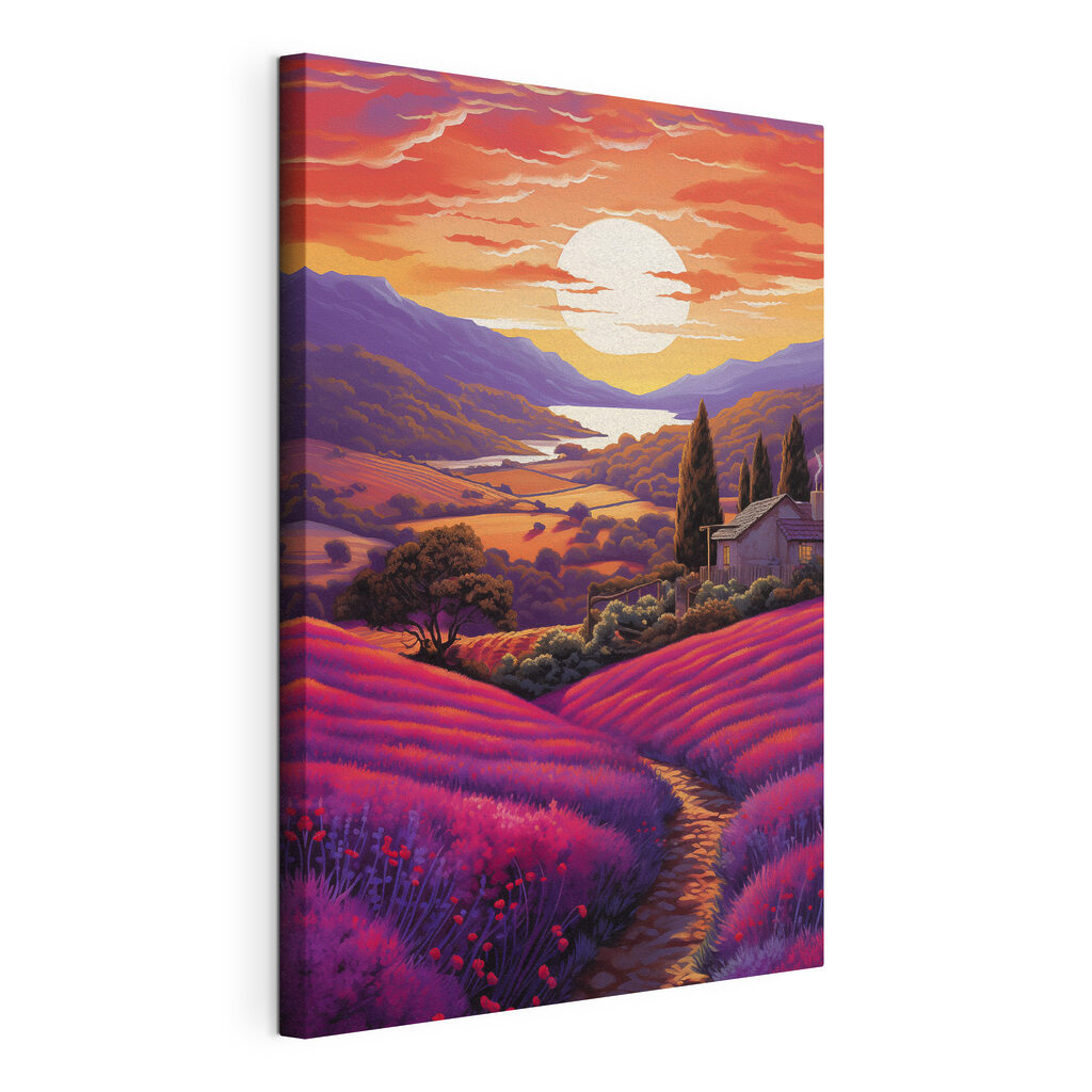 House in a field of lavender House in a field of lavender