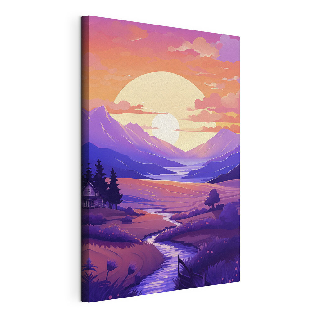 Landscape with a river and mountains Landscape with a river and mountains