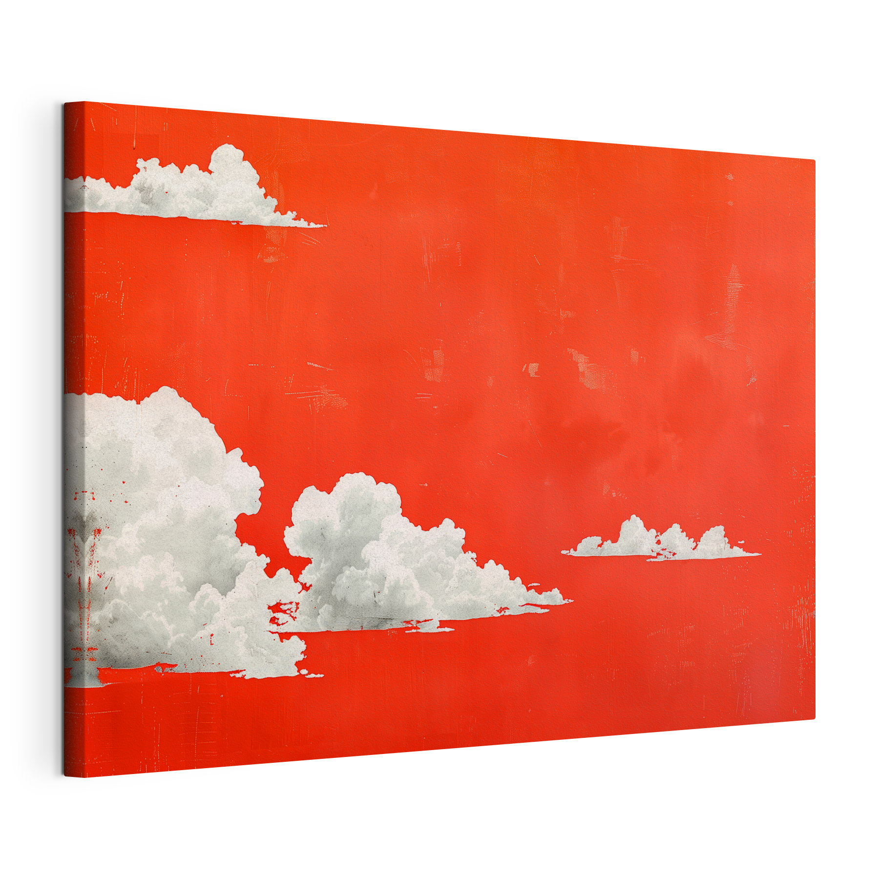 White clouds on a red background White clouds on a red background