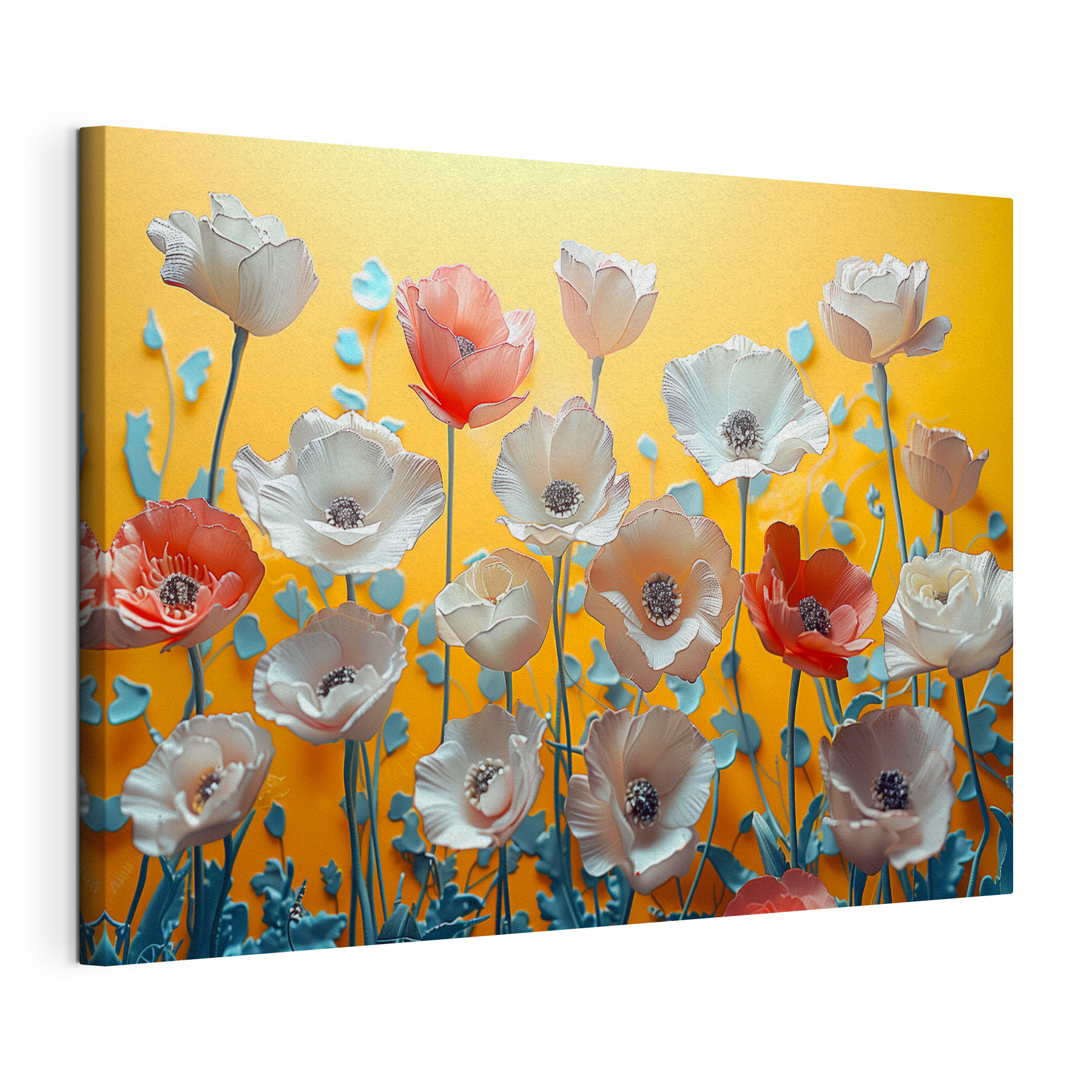 Group of flowers on a yellow background Group of flowers on a yellow background