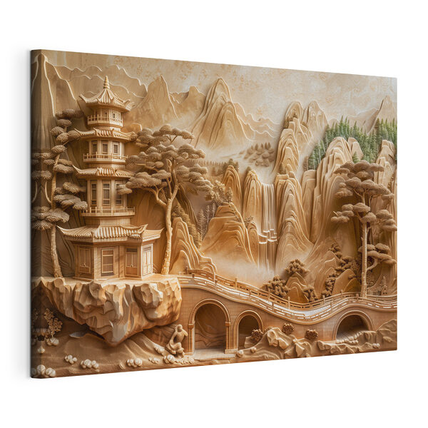 Cuadros Cuadros Escultura de un puente y un edificio (SKU: s40989)