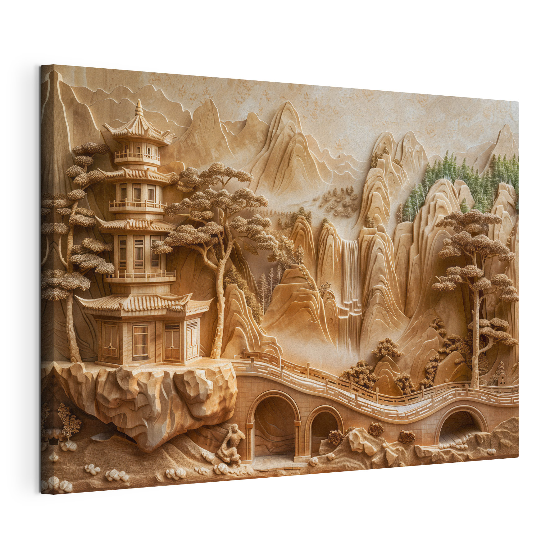 Sculpture of a bridge and a building