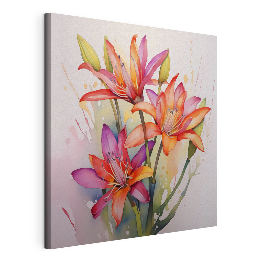 Painting of flowers on a white background Painting of flowers on a white background